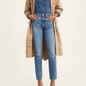 Levi's Premium denim 501 blue denim jeans Womens 25 leather patch big E valuable